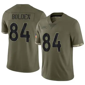 Nike Victor Bolden Youth Limited Denver Broncos Olive 2022 Salute To Service Jersey