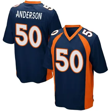 Nike Zaire Anderson Men's Game Denver Broncos Navy Blue Alternate Jersey