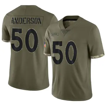 Nike Zaire Anderson Men's Limited Denver Broncos Olive 2022 Salute To Service Jersey